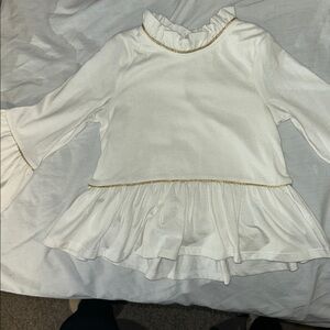 Girls White & Gold NWT Top